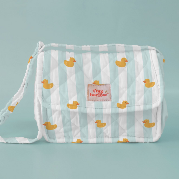Tiny Harlow Convertible Dolls Nappy Bag Set - Blue Ducky *PRE ORDER*
