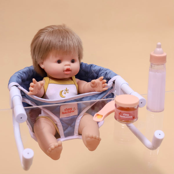 Tiny Harlow Portable Feeding Chair - Denim