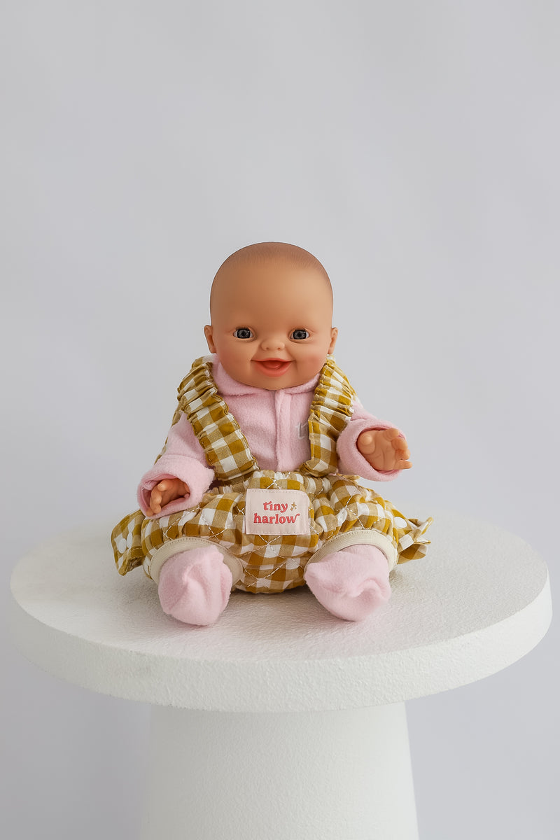 Tiny Harlow Baby Doll Wearer – Mustard Gingham