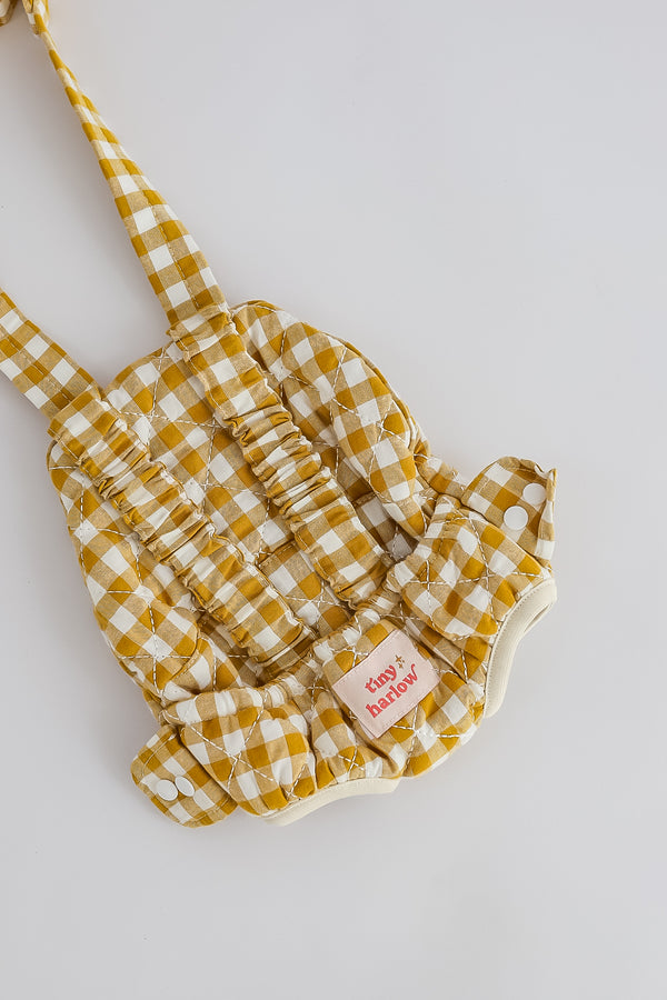 Tiny Harlow Baby Doll Wearer – Mustard Gingham