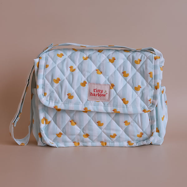 Tiny Harlow Convertible Dolls Nappy Bag Set - Blue Ducky