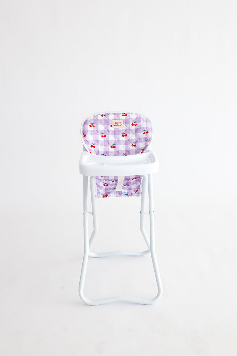Tiny Harlow Doll Highchair - Cherry Gingham