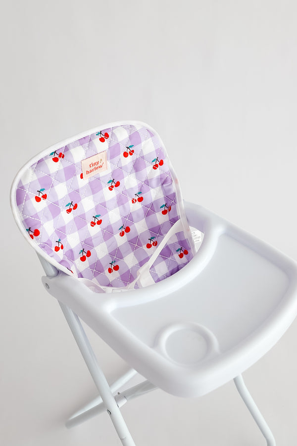 Tiny Harlow Doll Highchair - Cherry Gingham