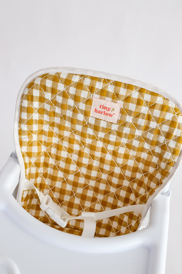 Tiny Harlow Doll Highchair - Mustard Gingham
