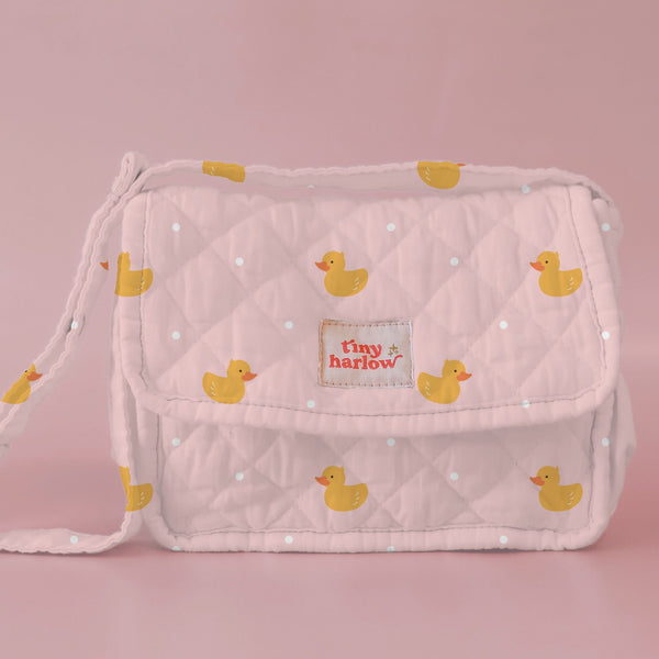 Tiny Harlow Convertible Dolls Nappy Bag Set - Pink Ducky *PRE ORDER*
