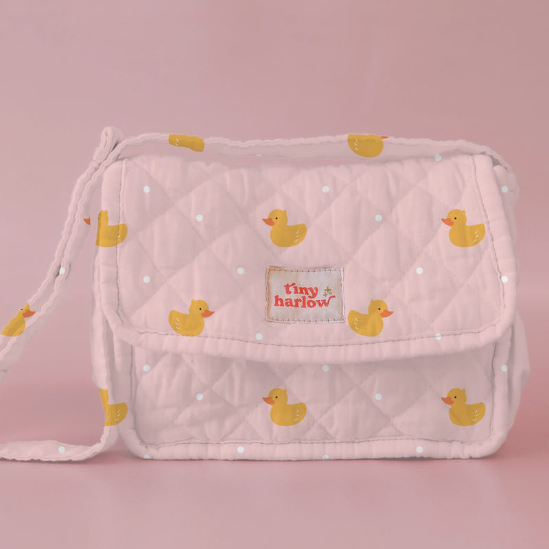 Tiny Harlow Convertible Dolls Nappy Bag Set - Pink Ducky *PRE ORDER*