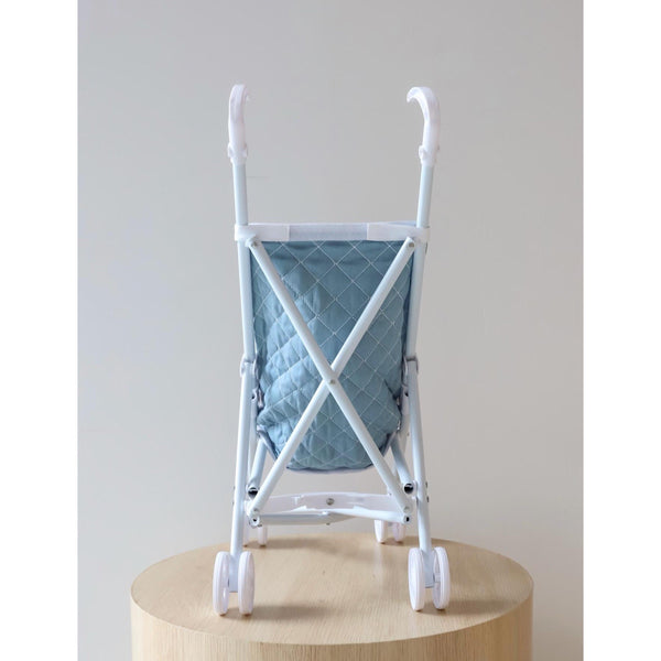 Tiny Harlow dolls folding stroller in denim with doll