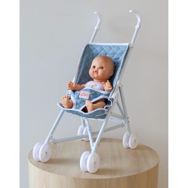 Tiny Harlow Folding Dolls Stroller - Denim