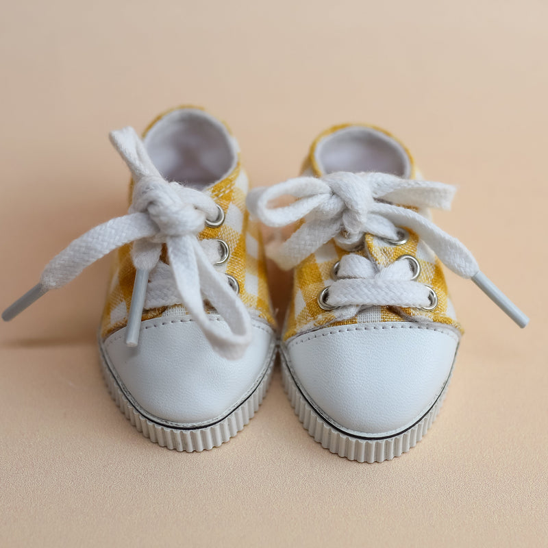 Tiny Tootsies Casual Gingham Sneakers - Mustard Gingham