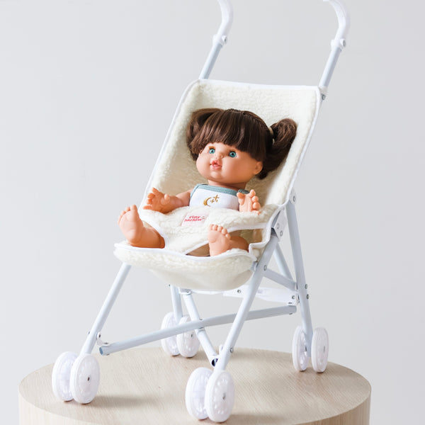 Tiny Harlow Folding Dolls Stroller-  Cream Sherpa *PRE ORDER*