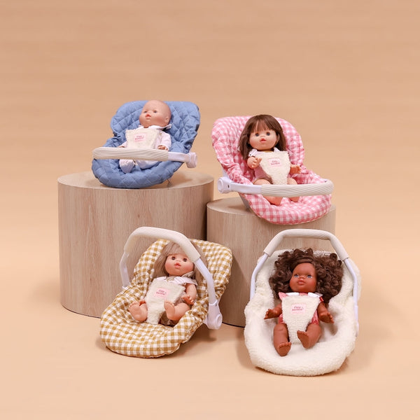 Tiny Harlow Dolls Car Seat Capsule - Mustard Gingham